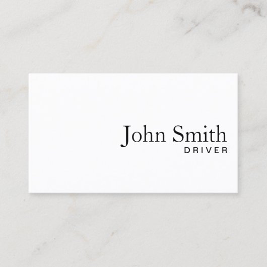 Driverminimalistisch vlak wit visitekaartje (Voorkant)