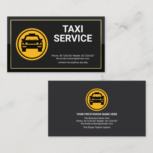 Driverprogramma met goudrechthoekige Lijst gele Ta Visitekaartje (Voorkant / Achterkant)