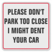 Driver's Side Car Window Vinyl Sticker (Voorkant)