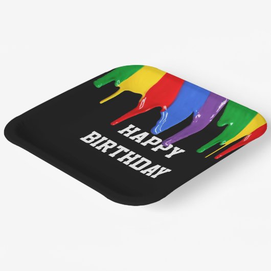 Drivers voor regenboogverf papieren bordje (Gebogen)