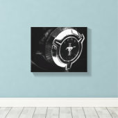 Driverstation voor oude spierklassieke auto met de canvas afdruk (Insitu (Houten vloer))