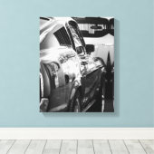 Driverstation voor oude spierklassieke auto met de canvas afdruk (Insitu (Houten vloer))