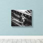 Driverstation voor oude spierklassieke auto met de canvas afdruk (Insitu (Houten vloer))