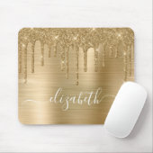 Driving Gold Glitter Monogram Muismat (Met muis)