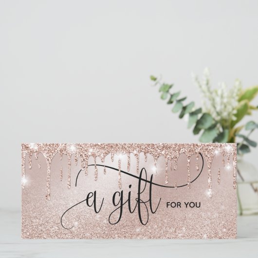 Driving Gold Modern Blush Pink Gift Kaart (Staand voorkant)