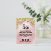 Driving Gold Price List Product Range Ingredients Visitekaartje (Staand voorkant)