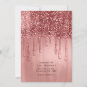 Driving in Roos Gold Glitter Pink Sweet 16 Party Kaart (Achterkant)