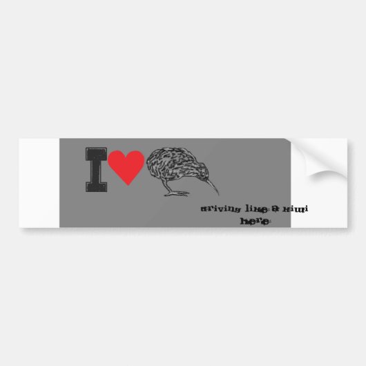 driving like a kiwi here bumpersticker (Voorkant)
