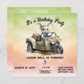 Driving Mouse Jongen 5 Jaar Oud Verjaardag Kaart (Voorkant / Achterkant)