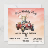 Driving Mouse Jongen 8 Jaar Oud Verjaardag Kaart (Voorkant)