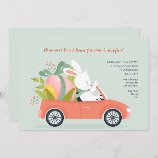 Driving Paasbunny Kaart (Voorkant / Achterkant)