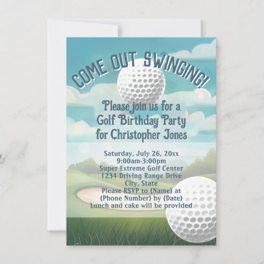 Driving Range Golf speciale gebeurtenis of verjaar Kaart (Voorkant)
