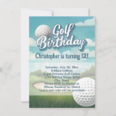 Driving Range Golf Verjaardagsfeestuitnodiging Kaart (Voorkant)