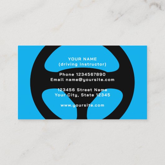 Driving school logo business card template visitekaartje (Achterkant)