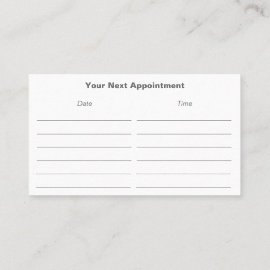 Driving School Next Appointment Card Visitekaartje (Achterkant)