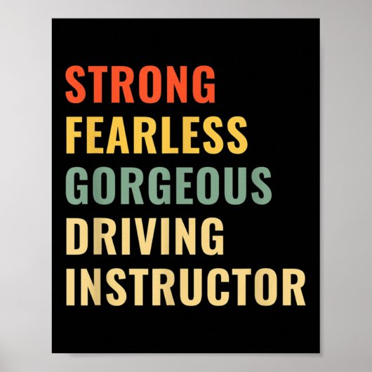 Driving School Teacher Driving Instructor Poster (Voorkant)