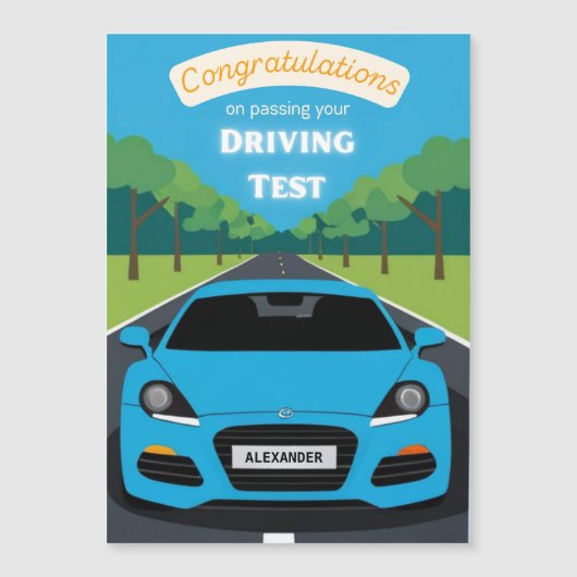 Driving Test Passed Congratulations Magnetic Card (Voorkant)