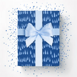 Drizzle Dot in Blauwe Indigo Cadeaupapier