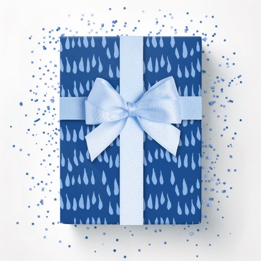 Drizzle Dot in Blauwe Indigo Cadeaupapier