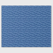 Drizzle Dot in Blauwe Indigo Cadeaupapier (Vlak)