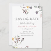 droamy blooms blush floral bruiloft behalve date kaart (Voorkant)