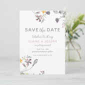 droamy blooms blush floral bruiloft behalve date kaart (Staand voorkant)