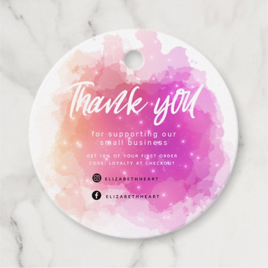 droamy pastel sky splash business - dank u bedankjes labels (Voorkant)