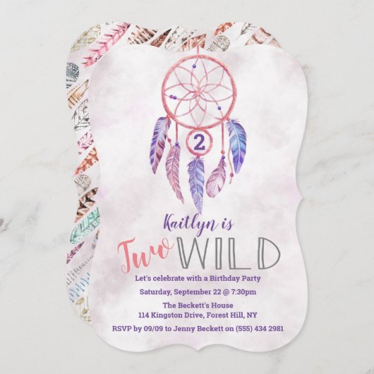 Drocatcher 2 Wild 2e verjaardag Uitnodigingen (Voorkant / Achterkant)