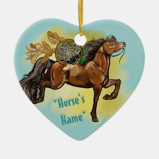 Drocatcher Bay Horse Keramisch Ornament (Voorkant)