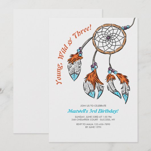 Drocatcher Birthday Uitnodiging (Voorkant / Achterkant)