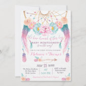 Drocatcher Boho Baby shower Invitation Tribal Kaart (Voorkant)