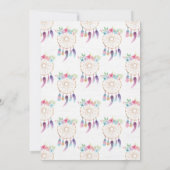 Drocatcher Boho Baby shower Invitation Tribal Kaart (Achterkant)