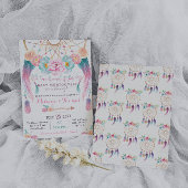 Drocatcher Boho Baby shower Invitation Tribal Kaart