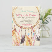 Drocatcher Bridal Shower Invitation 5x7 Boho Kaart (Staand voorkant)
