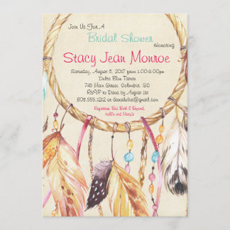 Drocatcher Bridal Shower Invitation 5x7 Boho Kaart