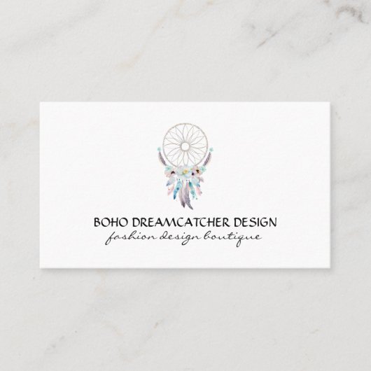 Drocatcher Feather Boho Tribal Visitekaartje (Voorkant)