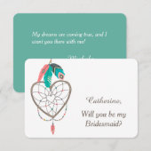 Drocatcher Feather Wedding Bridesmaid Kaart (Voorkant / Achterkant)