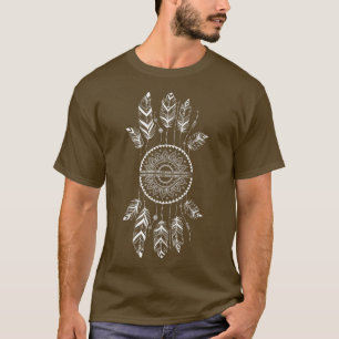 Drocatcher Feathers Native Dreams Indian Esoteri T-shirt