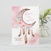 Drocatcher Pink Waterverf Zwangerschap Announcemen Aankondiging (Staand voorkant)