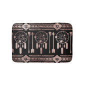 Drocatcher Roos Gold Tribal Aztec op Black Badmat (Voorkant)