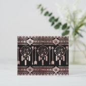 Drocatcher Roos Gold Tribal Aztec op Black Briefkaart (Staand voorkant)