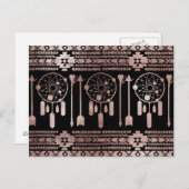 Drocatcher Roos Gold Tribal Aztec op Black Briefkaart (Voorkant / Achterkant)