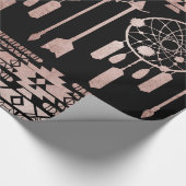 Drocatcher Roos Gold Tribal Aztec op Black Cadeaupapier (Hoek)