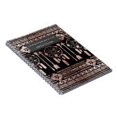 Drocatcher Roos Gold Tribal Aztec op Black Notitieboek (Rechterzijde)