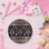 Drocatcher Roos Gold Tribal Aztec op Black Papieren Bordje (Feest)