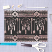 Drocatcher Roos Gold Tribal Aztec op Black Tissuepapier (Craft)