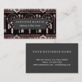 Drocatcher Roos Gold Tribal Aztec op Black Visitekaartje (Voorkant / Achterkant)