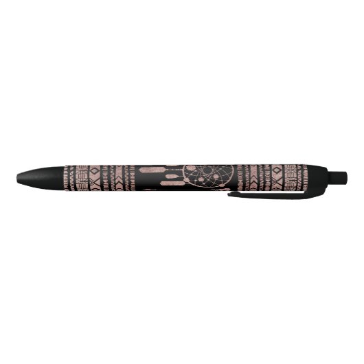 Drocatcher Roos Gold Tribal Aztec op Black Zwarte Inkt Pen (Bodem)