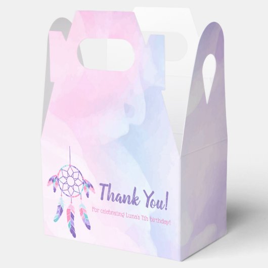 Drocatcher roze paarse blauwgroen kinderfeestje bedankdoosjes (Geopend)