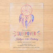 Drocatcher Sleepover Birthday Party Acryl Uitnodigingen (Voorkant)